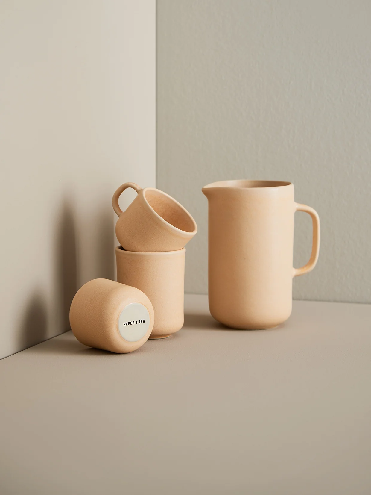 Teebecher handmade Stoneware Mug Apricot - Image 2